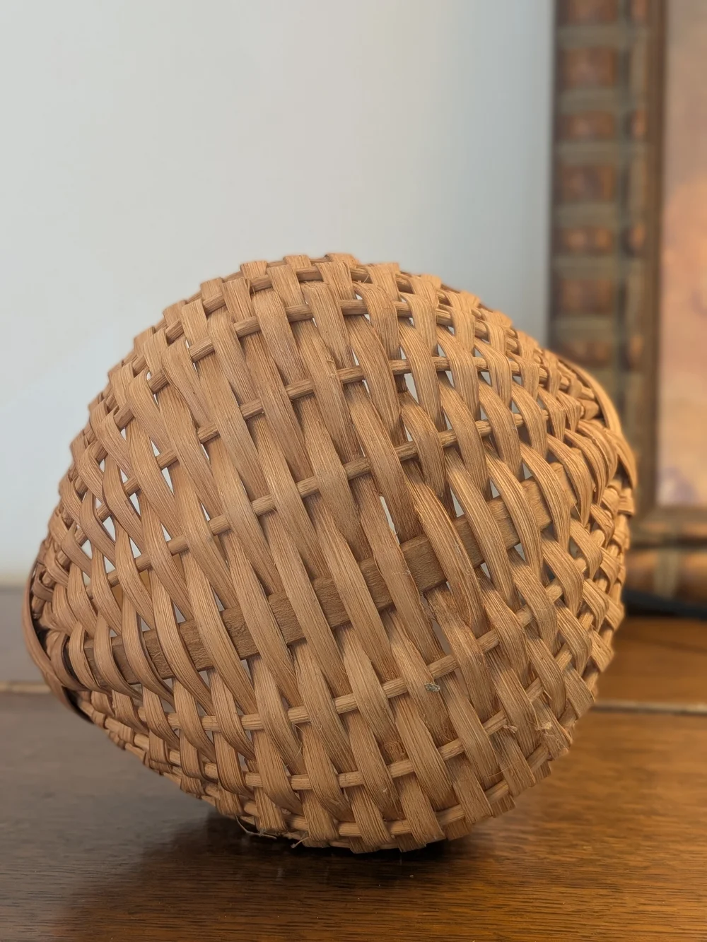 NC Artisan Hand Woven Wood Splint Melon Basket